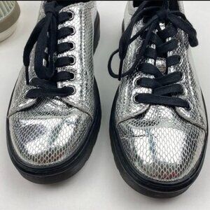 VERY RARE Dr. Martens SPIN Silver Snakeskin Metallic Shoes